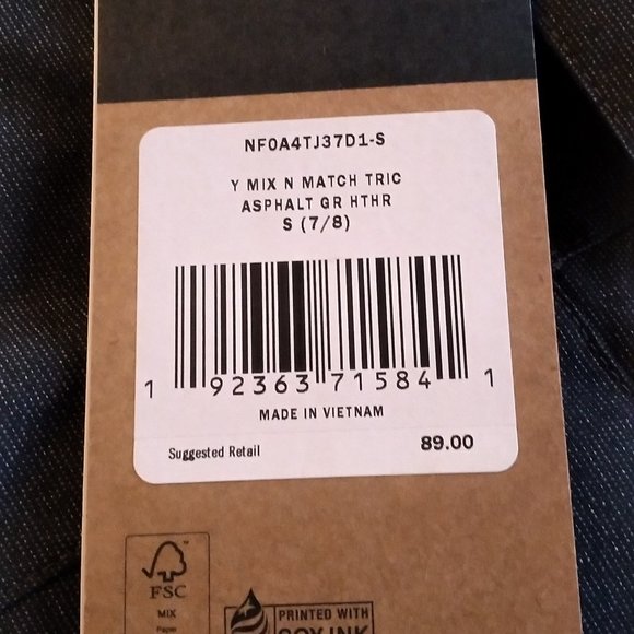 🆕 The North Face Youth Mix-N-Match Triclimate Shell, XS-SM, Asphalt Grey Heath - Picture 4 of 13